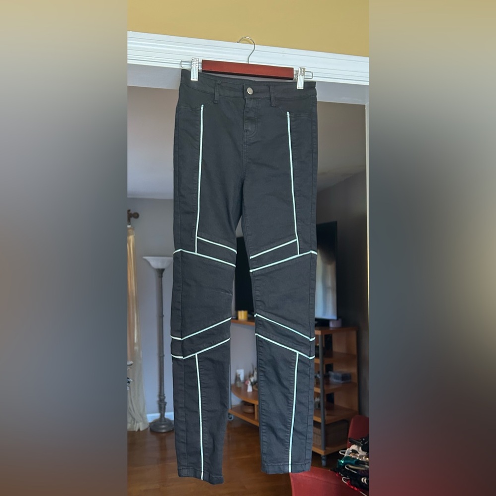 Balera black pants with silver trim details - AS